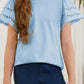 Round Neck Flutter Sleeve T-Shirt - Farnelli