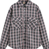 Men's Oversized Plaid Collared Neck Shirt - Grey