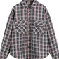 Men's Oversized Plaid Collared Neck Shirt - Farnelli