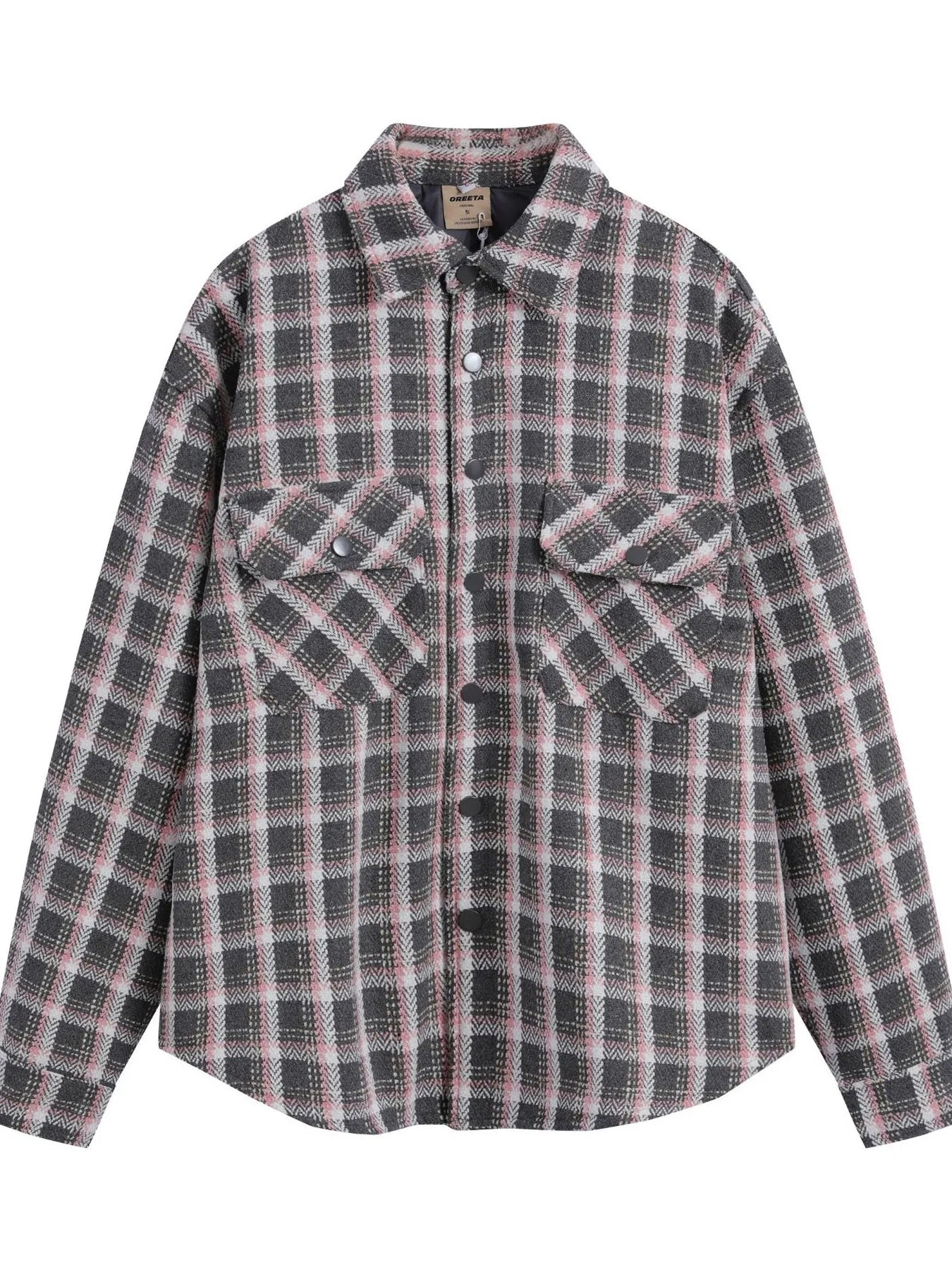 Men's Oversized Plaid Collared Neck Shirt - Farnelli