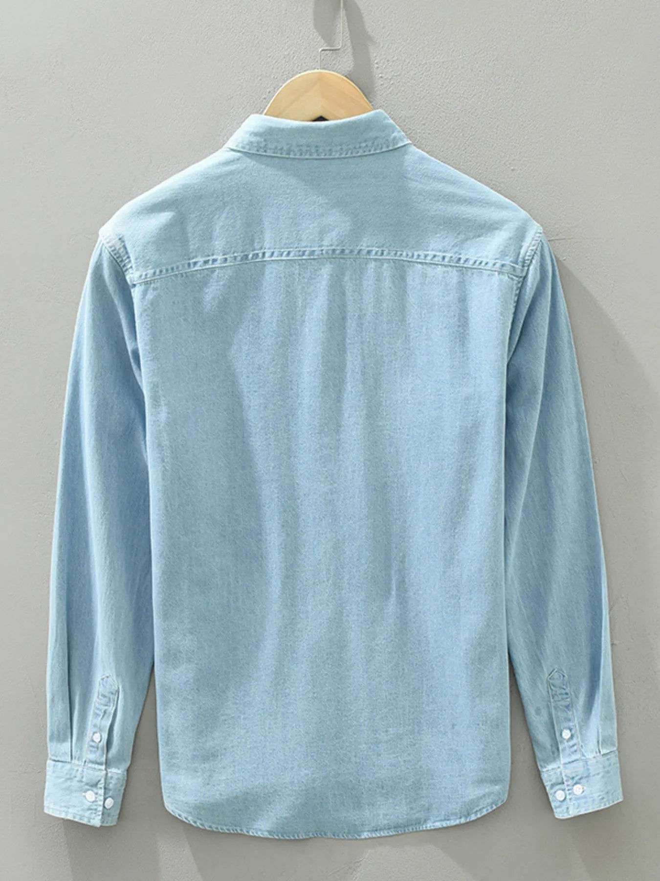 Men's Plus Size Button Up Long Sleeve Denim Shirt - Farnelli