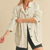 Aemi + Co Seam Detail Button Up Jacket with Pockets - Ivory