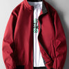 Men's Plus Size Casual Lightweight Bomber Jacket - Red