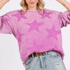 SAGE + FIG Mineral Wash Star Pattern T-Shirt - Moonlit Mauve