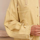 POL Button Down Raw Hem Distressed Shacket - Farnelli