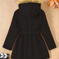Children's Tie Waist Faux Fur Hooded Outerwear - Farnelli