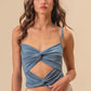 BiBi Rayon Span Jersey Knit Double Twist Front Cami Top - Farnelli