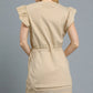 Umgee Luxe knit Ruffle Sleeve Drawstring Mini Dress - Farnelli