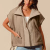SO ME Over Sized Soft Sherpa Fur Sleeveless Vest Jacket - TAUPE