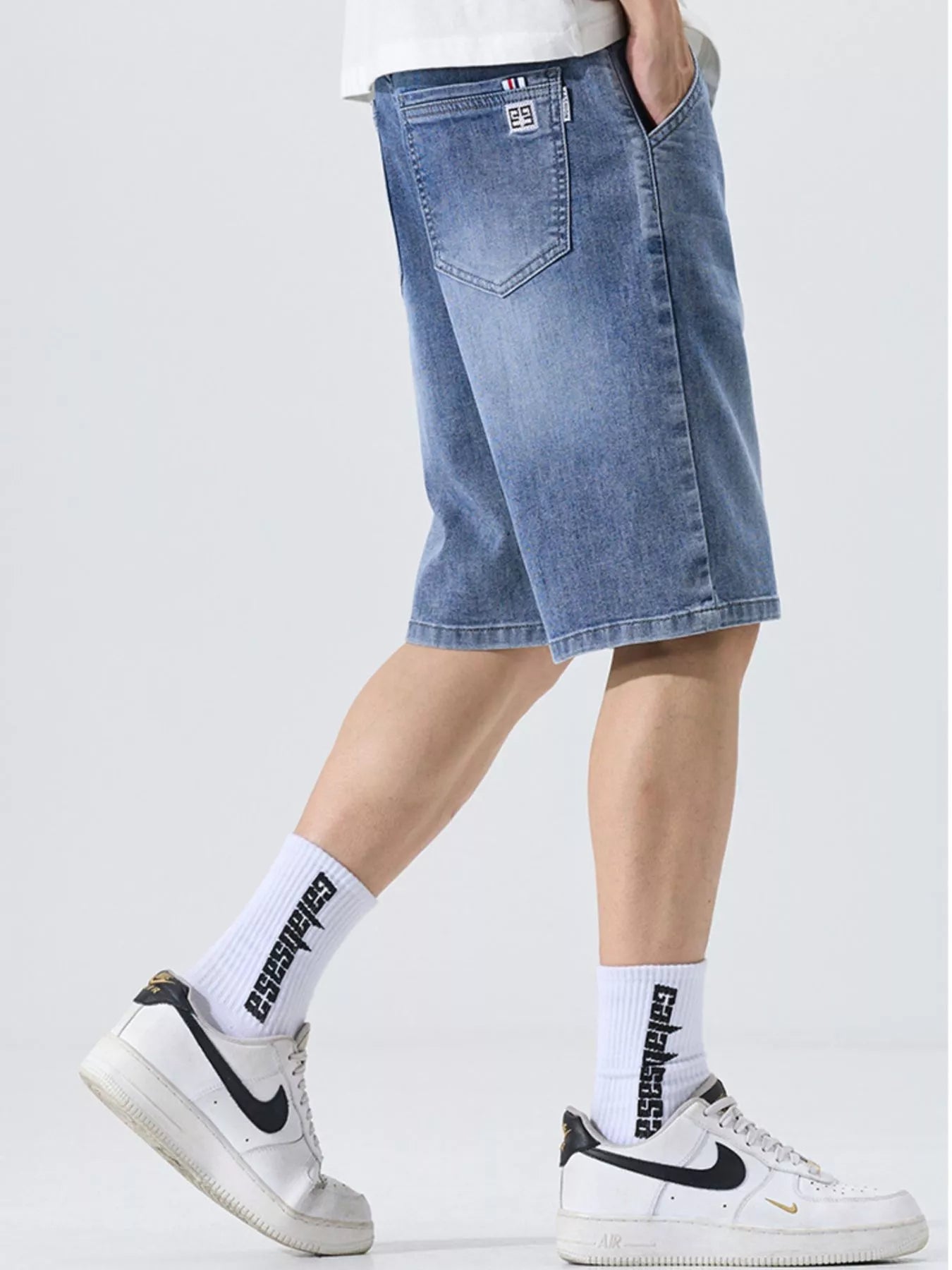 Men's Washed Loose Fit Denim Shorts - Farnelli