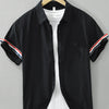 Men's Plus Size Button Up Short Sleeve Shirt - Black