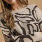 Umgee Heart Print Crew Neck Sweater - Farnelli