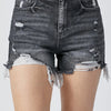 RISEN Full Size High Rise Distressed Denim Shorts - Black