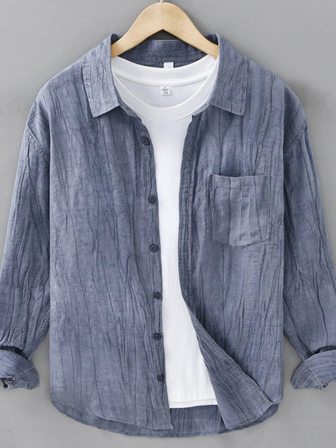 Men's Plus Size Button Up Long Sleeve Shirt - Farnelli