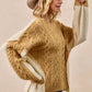 BiBi Cable Knit With Hacci Combo Sweater With Uneven Hem Detail - Farnelli