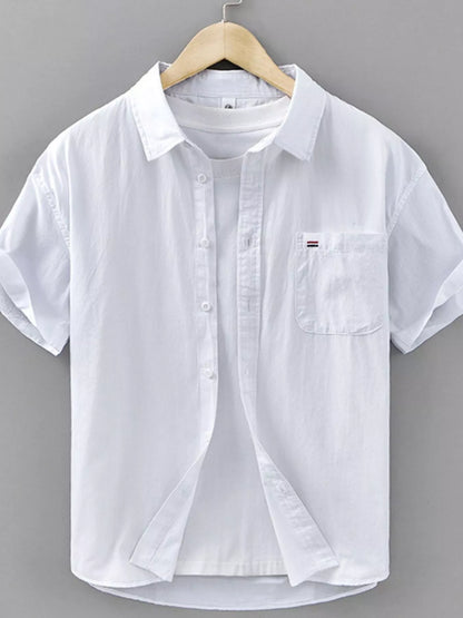 Men's Plus Size Plaid Button Up Short Sleeve Shirt - Farnelli