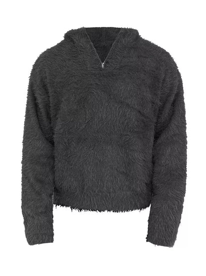 Men's Cozy Faux Fur Quarter-Zip Sweater - Farnelli