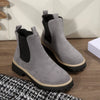 Round Toe Ankle Boots - Gray