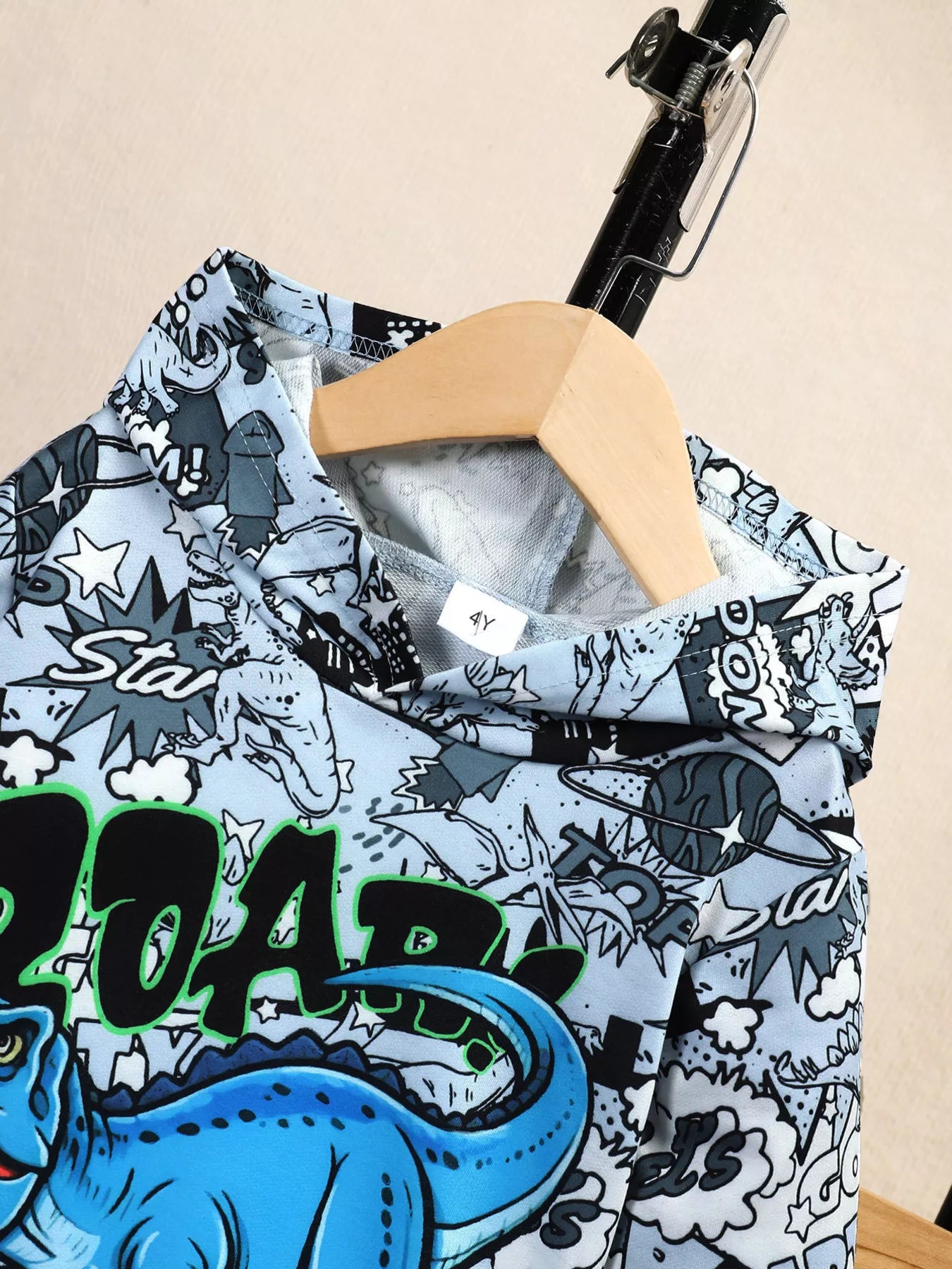 Children's Dinosaur Print Hoodie and Pants Set - Farnelli