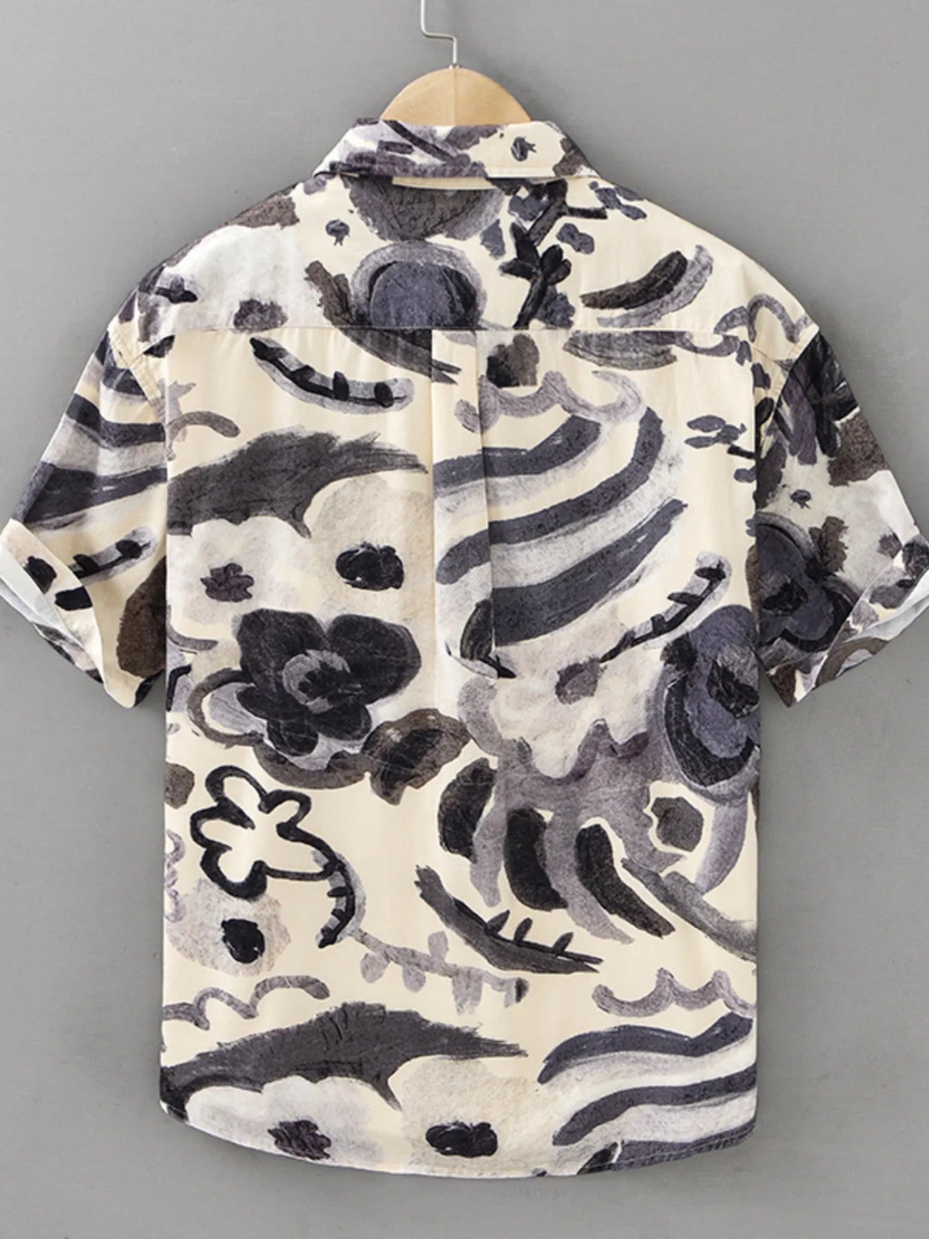 Men's Plus Size Printed Button Up Short Sleeve Shirt - Farnelli