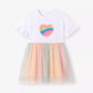 Children's Rainbow Heart Tulle Dress - Farnelli