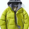 Men's Full Size Two-Tone Hooded Puffer Jacket Plus Size - Lime