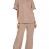 Zenana Scuba Curbed Hem Top & Pants Set - COCOA