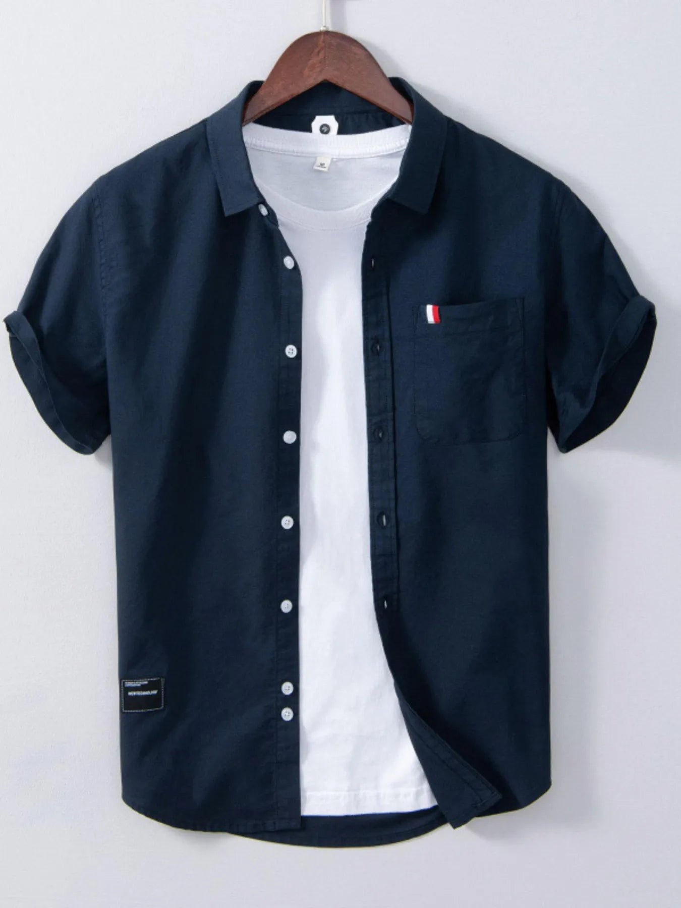 Men's Plus Size Short Sleeve Button-Up Shirt - Farnelli