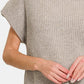 Zenana Short Sleeve Mock Neck Sweater - Farnelli