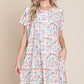 BOMBOM Printed Round Neck Short Sleeve Tee Dress - Farnelli