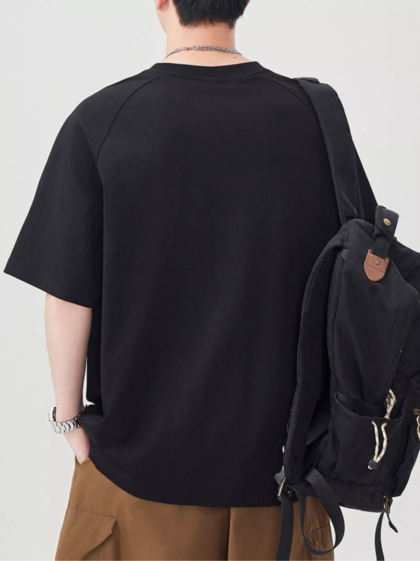 Men's Plus Size Contrast Round Neck Short Sleeve T-Shirt - Farnelli