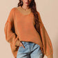 SO ME Oversized Two Tone Textured V Neck Sweater - Farnelli