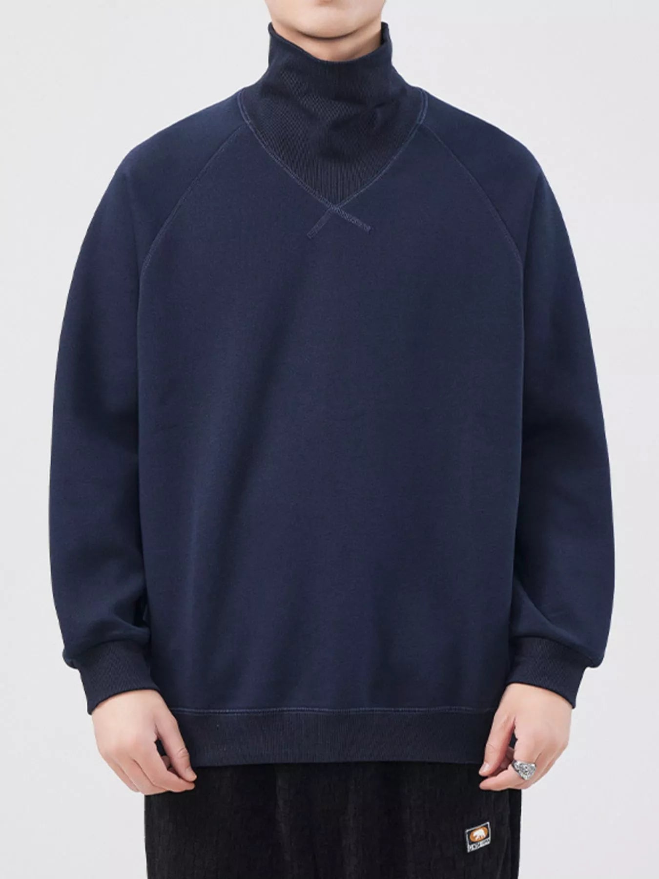 Men's Plus Size Turtleneck Long Sleeve Sweatshirt - Farnelli