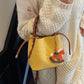 Braided Top Handle Bucket Crossbody Bag - Farnelli
