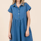 Mittoshop Twill Short Sleeve Collared Mini Dress - Farnelli