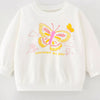 Children's Butterfly Graphic Crew Neck Sweatshirt - White