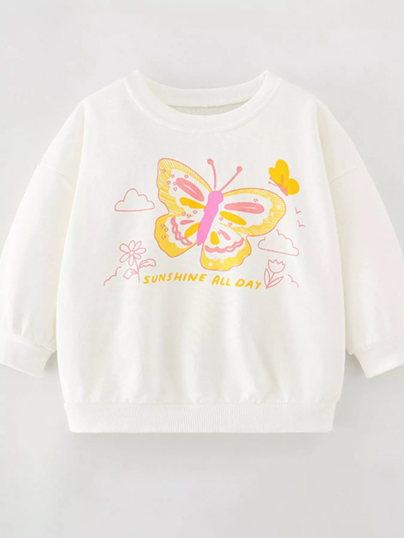 Children's Butterfly Graphic Crew Neck Sweatshirt - Farnelli
