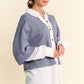 Davi & Dani Faux Layered French Terry Contrast Top - Farnelli