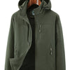 Men's Plus Size Outdoor Hooded Windproof Jacket - Army Green