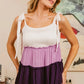BiBi Color Block Tied Ribbon Shoulder Top - Farnelli