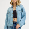 RISEN Washed Dropped Shoulder Denim Jacket - LIGHT