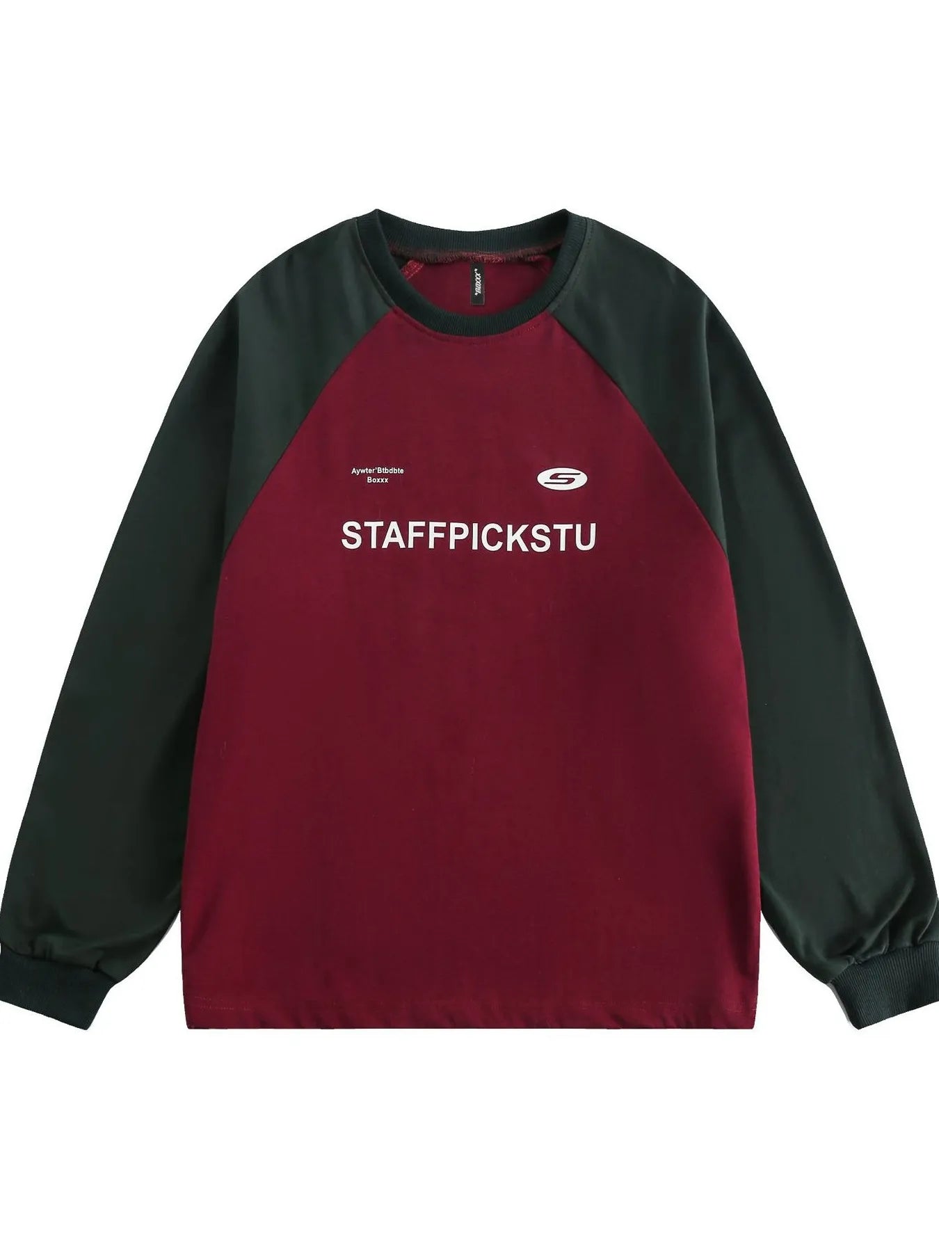 Men's Color Block Raglan Sleeve Letter Graphic Sweatshirt - Farnelli