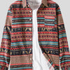 Men's Vintage Ethnic Print Button Down Shirt - R4-red