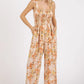 Mittoshop Flower Print Gathered Bust Sleeveless Jumpsuit - Farnelli