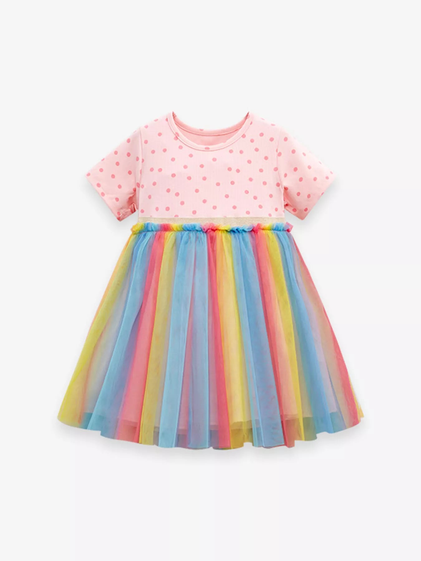 Children's Polka Dot Rainbow Tulle Dress - Farnelli