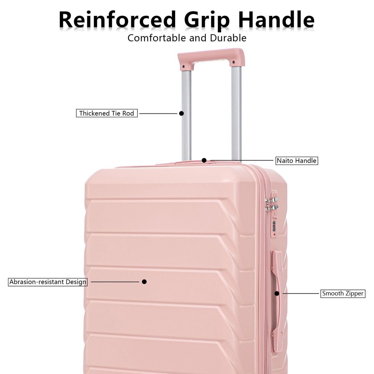 HouseOfZazla 3-piece spinner wheel luggage set with combination locks