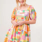 And The Why Square Neck Puff Sleeve Geo Printed Mini Dress - Farnelli