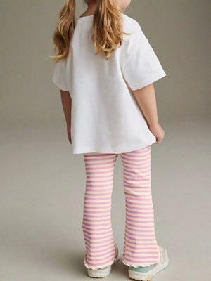 Children's Unicorn Graphic Tee and Striped Pants Set - Farnelli