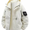Men's Plus Size Hooded Windproof Casual Jacket - Beige