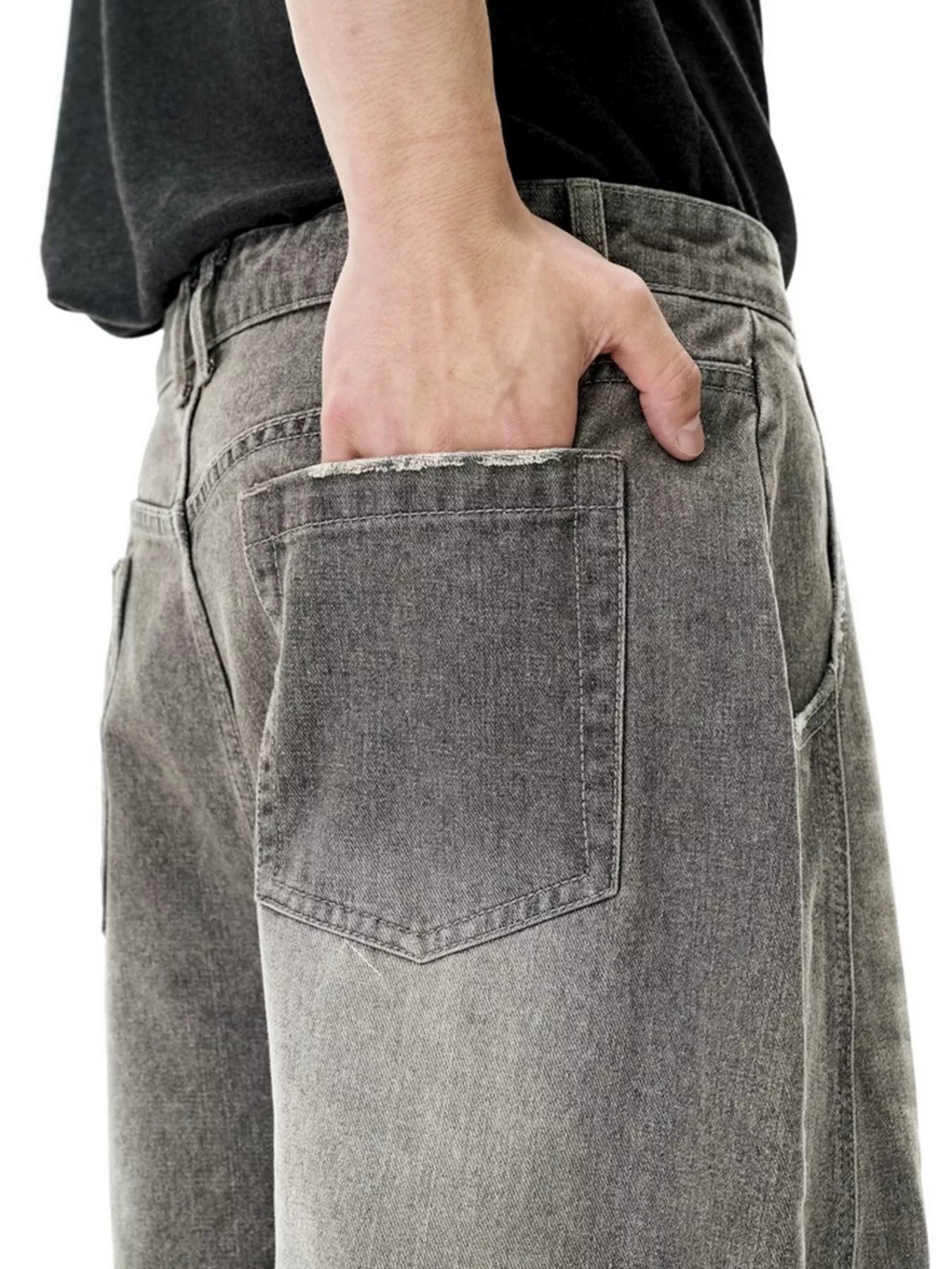 Men's Washed Wide Leg Jeans - Farnelli